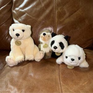 Lot of 4 NWOT Miyoni by Aurora Polar Bear, Hedgehog, Panda, & Harp Seal Pup